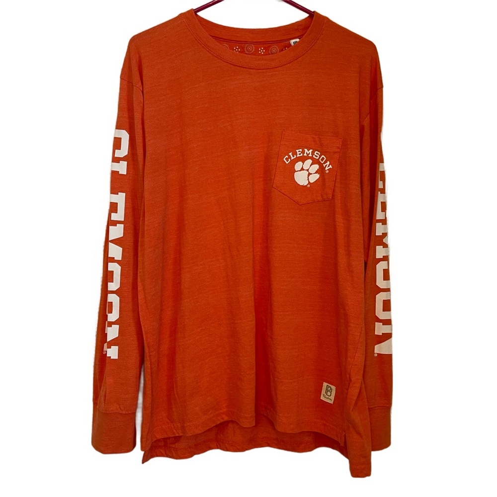 Pressbox CLEMSON Long Sleeve‎ Shirt Womens Size XL NCAA Orange White Logo